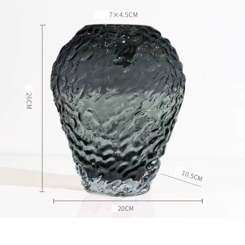Vase en verre moderne, Arrangement de fleurs