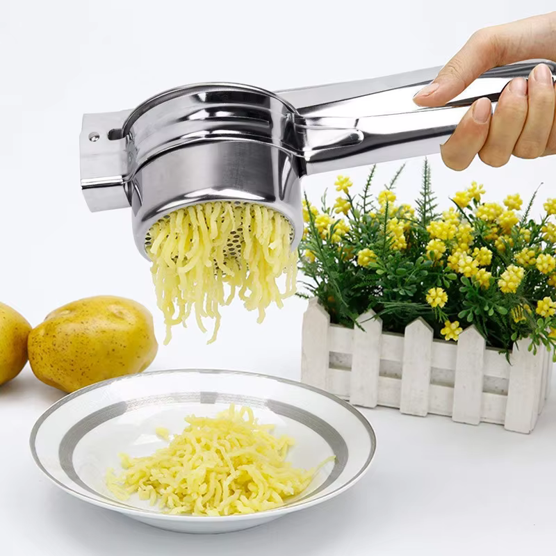 Ricer de pommes de terre manuel en acier, machine à purée de légumes