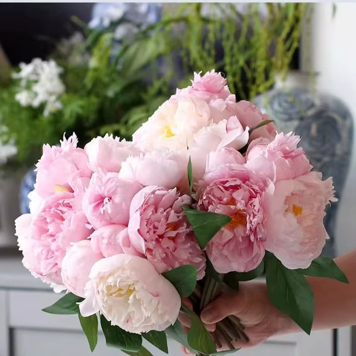 Lot de 6 fleurs de pivoine artificielles
