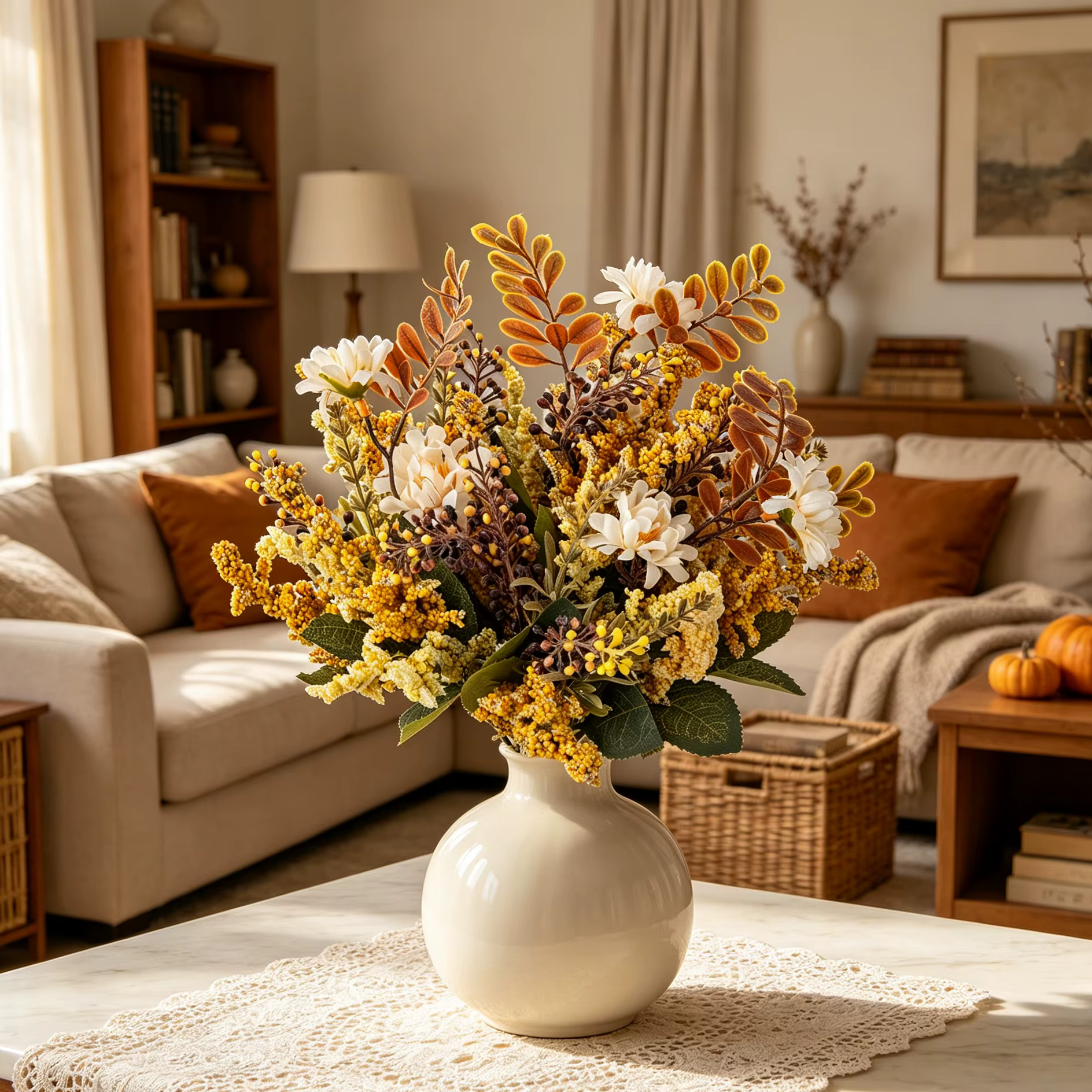 Fleurs artificielles Plantes Chrysanthème Bulle Herbe Bricolage Festival Maison En Plein Air Jardin Cour Automne Decora Mariage Bouquet De Mariée