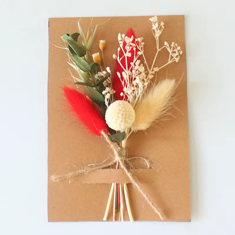 NOUVELLE PROMO Mini Bouquet de Fleurs Séchées Naturelles Boutonnières Demoiselle d'honneur Décoration de Noël Mariage Saint-Valentin Matériaux Floraux DIY