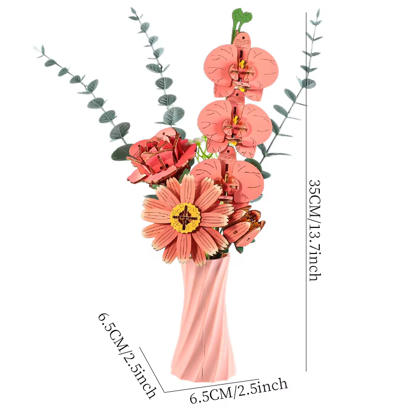 Bouquets de papillons et de roses en bois