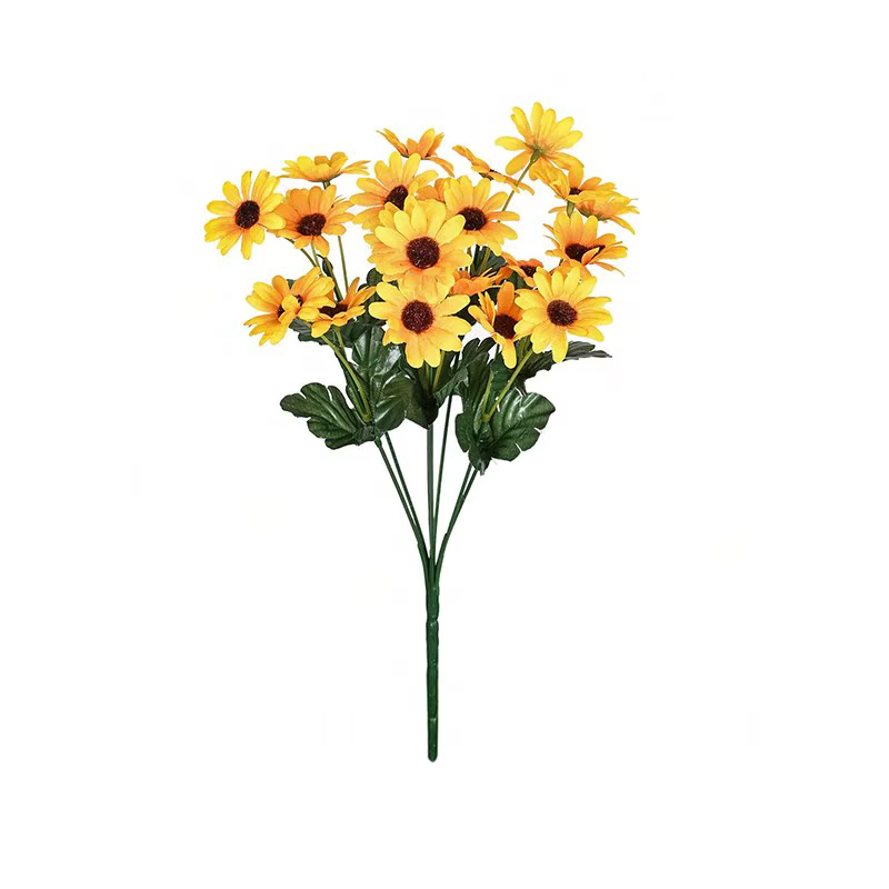 Fleur artificielle Soie jaune Petite Marguerite De Haute Qualité De Mariage nuptiale bouquet Accueil vase table bricolage cadeau boîte scrapbook Décoration