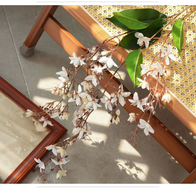 6 pièces de plantes vertes artificielles en soie