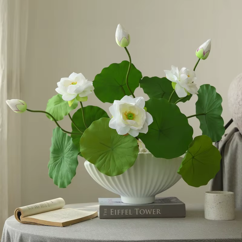 5 pièces de nouvelles branches de lotus roses chinoises