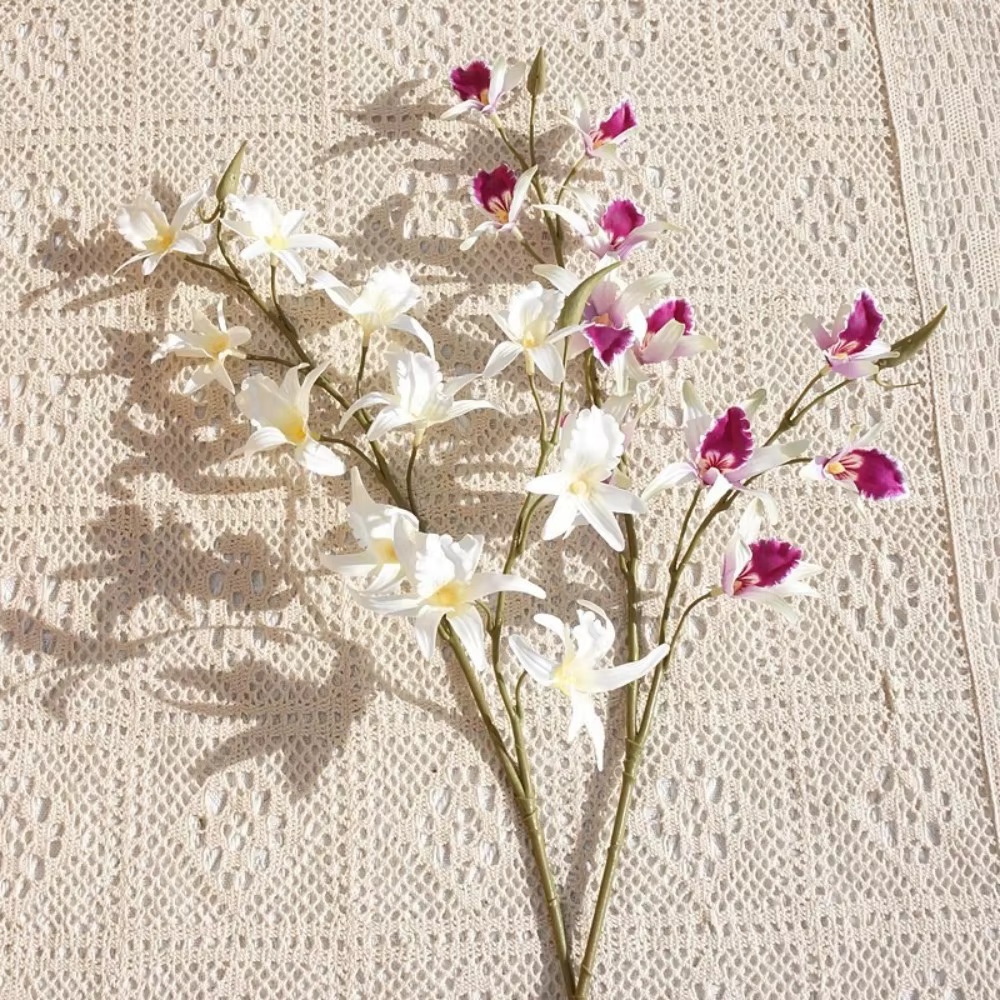 2 Branches d'Orchidées Artificielles Dendrobium Réalistes