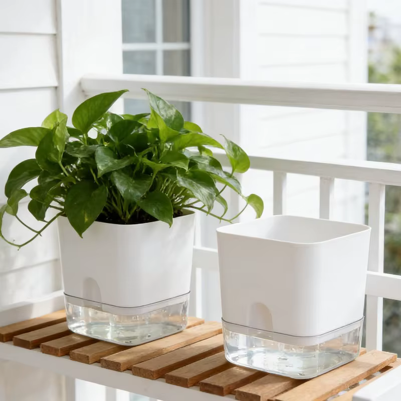 Pot de fleurs auto-arrosant en corde de coton pour culture hors-sol