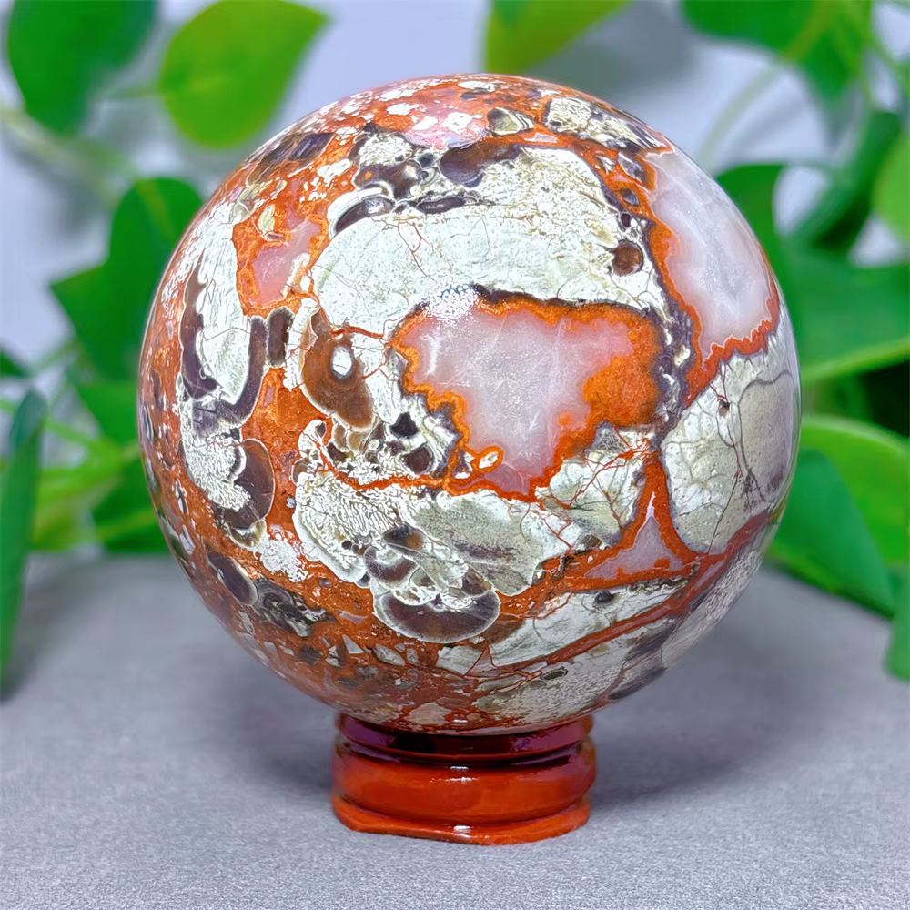 Sphère d'agate florale en cristal