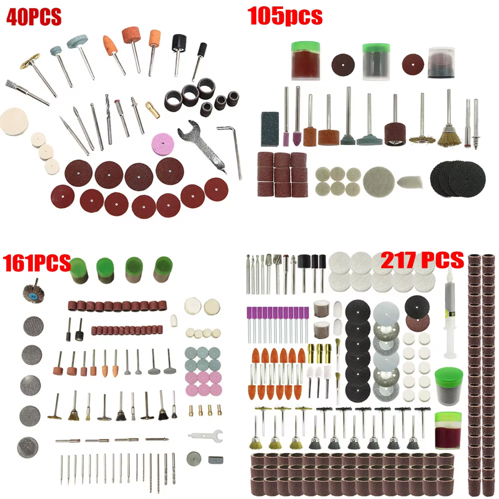 Ensemble d'accessoires pour outils rotatifs pour perceuses électriques, Compatible avec Dremel, comprend le meulage, le polissage, les mini lames de scie et