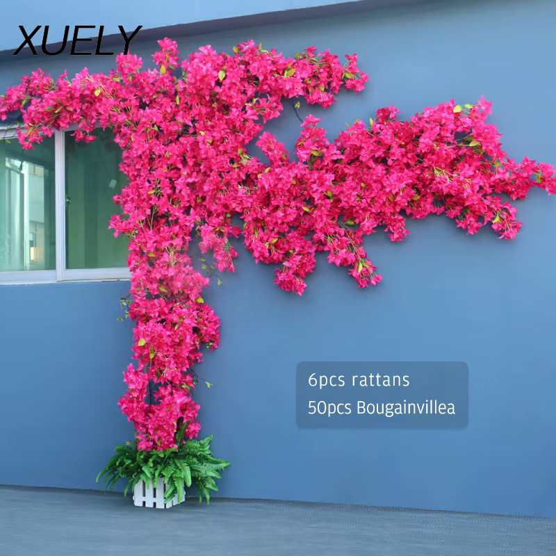 Ensemble d'arbres et de lianes artificiels Bougainvillea