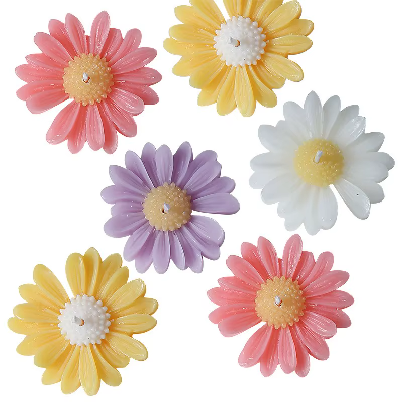 Bougies colorées en forme de marguerite