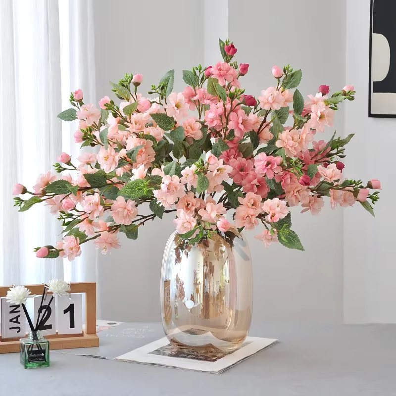 InjFlower-Bouquet de fleurs de camélia artificielles pour la décoration de la maison