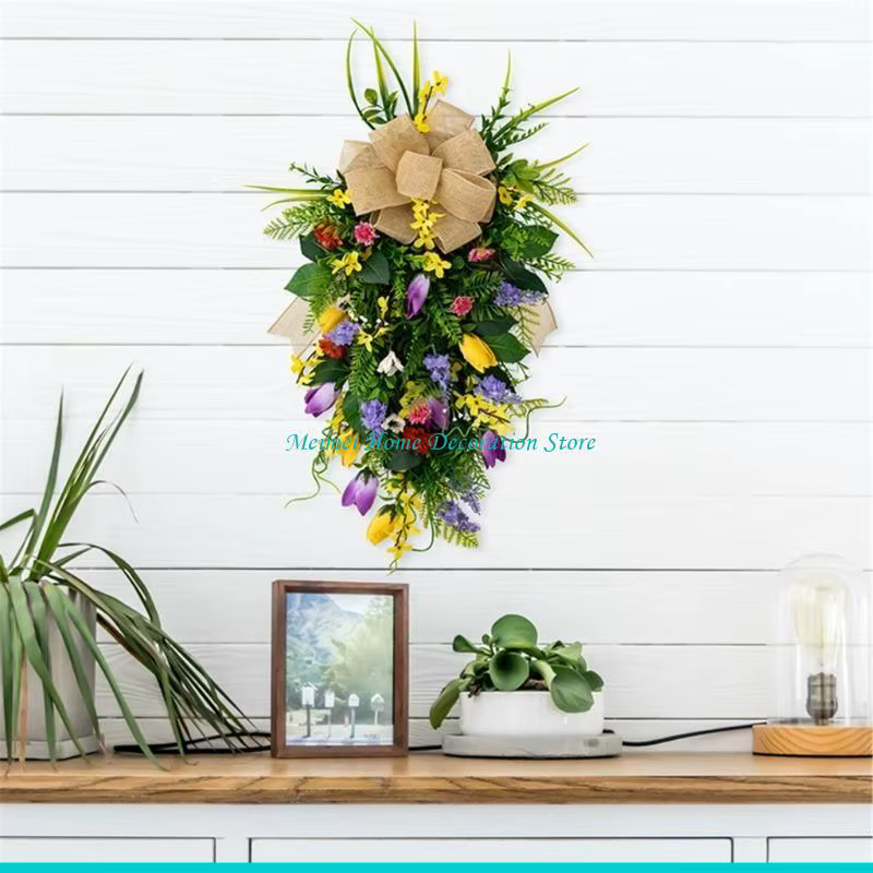 Couronne fleurs en feuilles H7BF