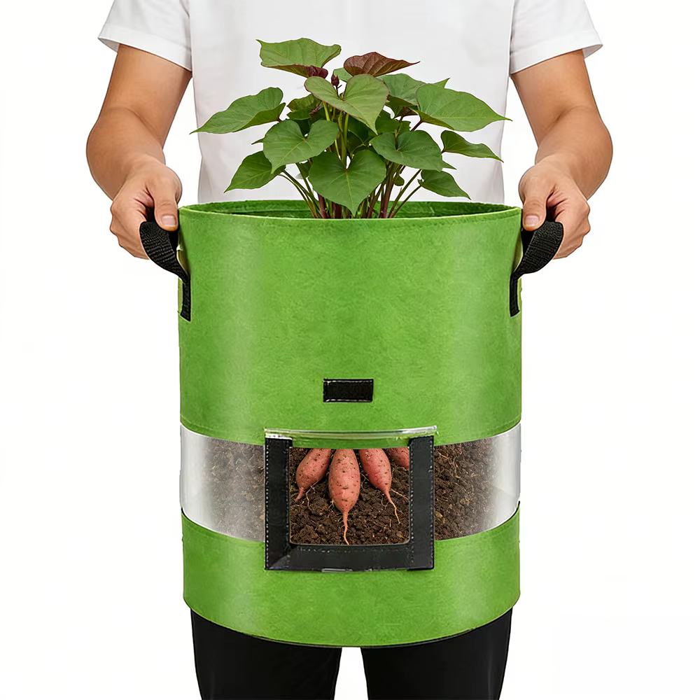 Sac de culture en tissu pour pommes de terre avec fenêtre panoramique à 360 degrés