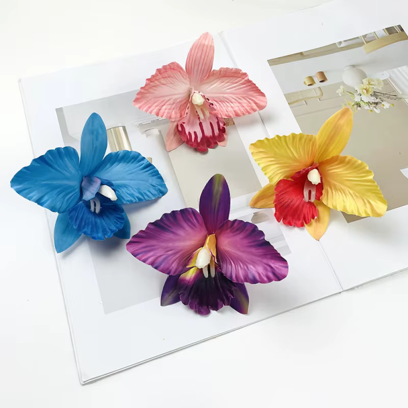 Têtes de fleurs d'orchidées de béttleya artificielles