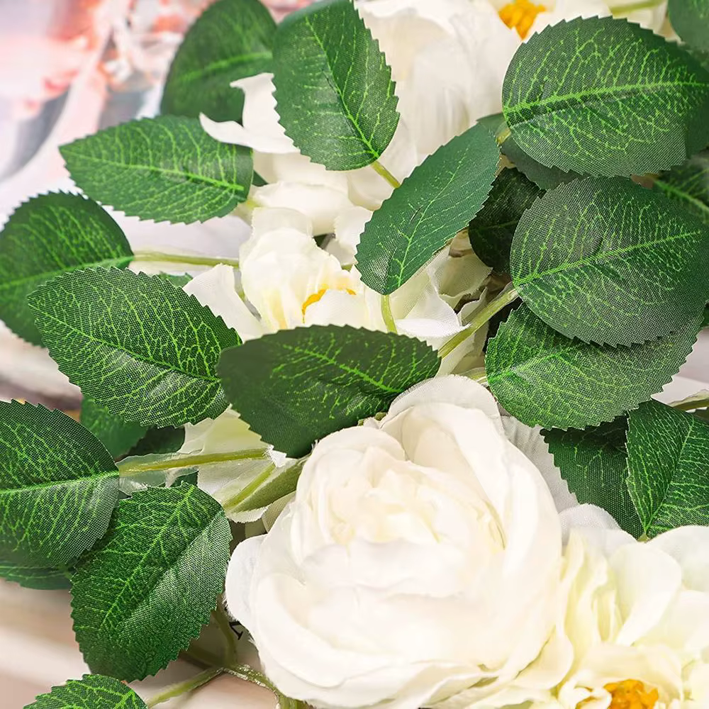 50/100 pièces plante artificielle feuilles de roses noël maison extérieure protection UV mur de jardin mariage Bouquet de mariée bricolage décoratif