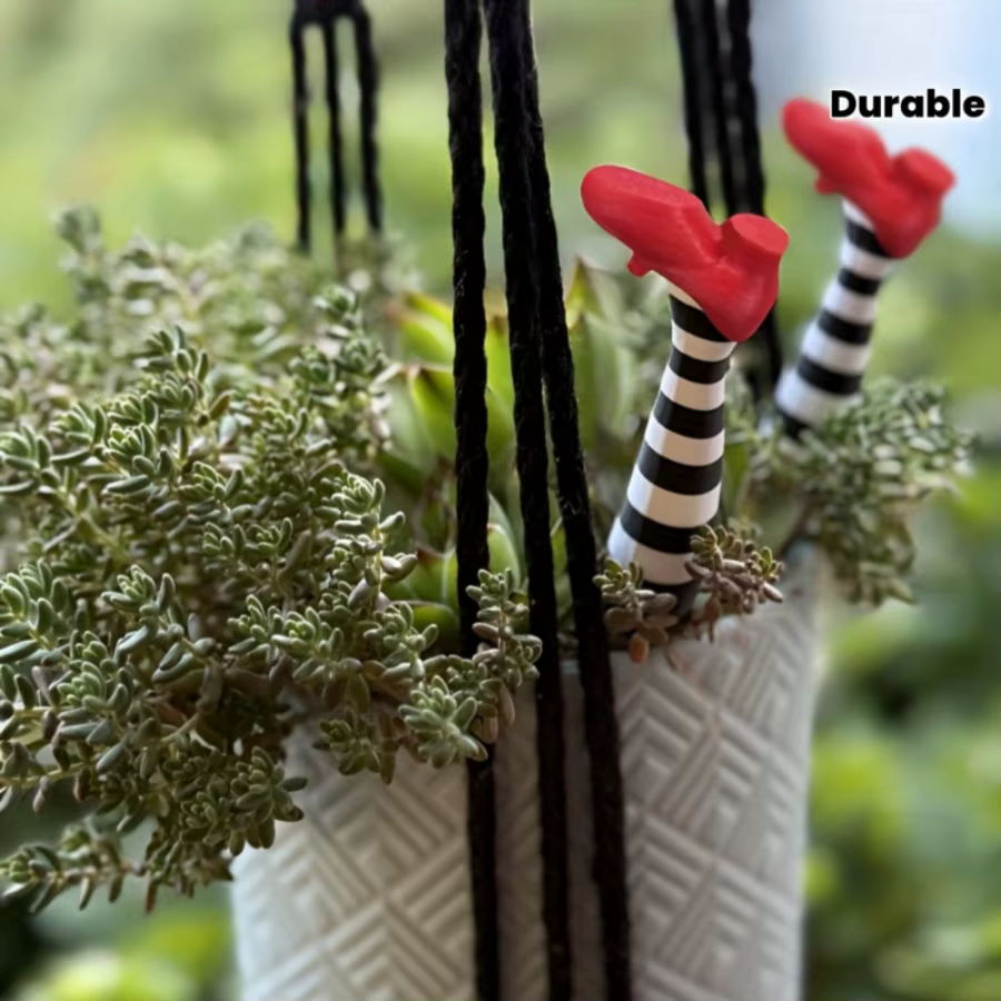 Décoration de pot de fleurs en forme de jambe de sorcière