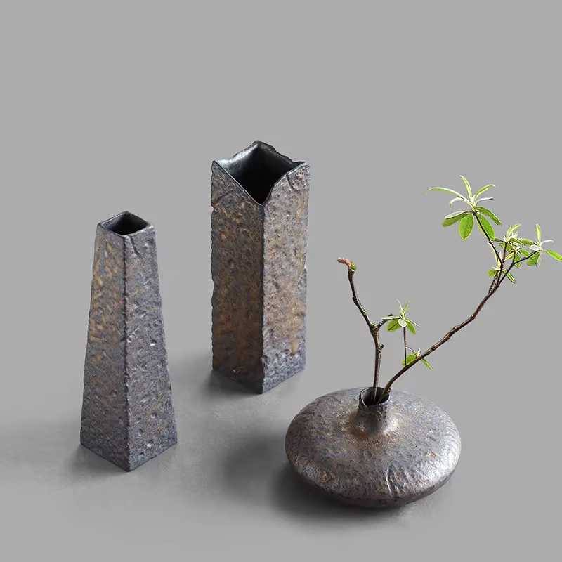 Petit Vase ornements poterie brute four changement Arrangement de fleurs cérémonie du thé