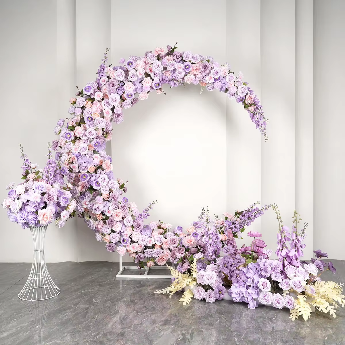 Nouvelle fleur artificielle violette en forme de lune
