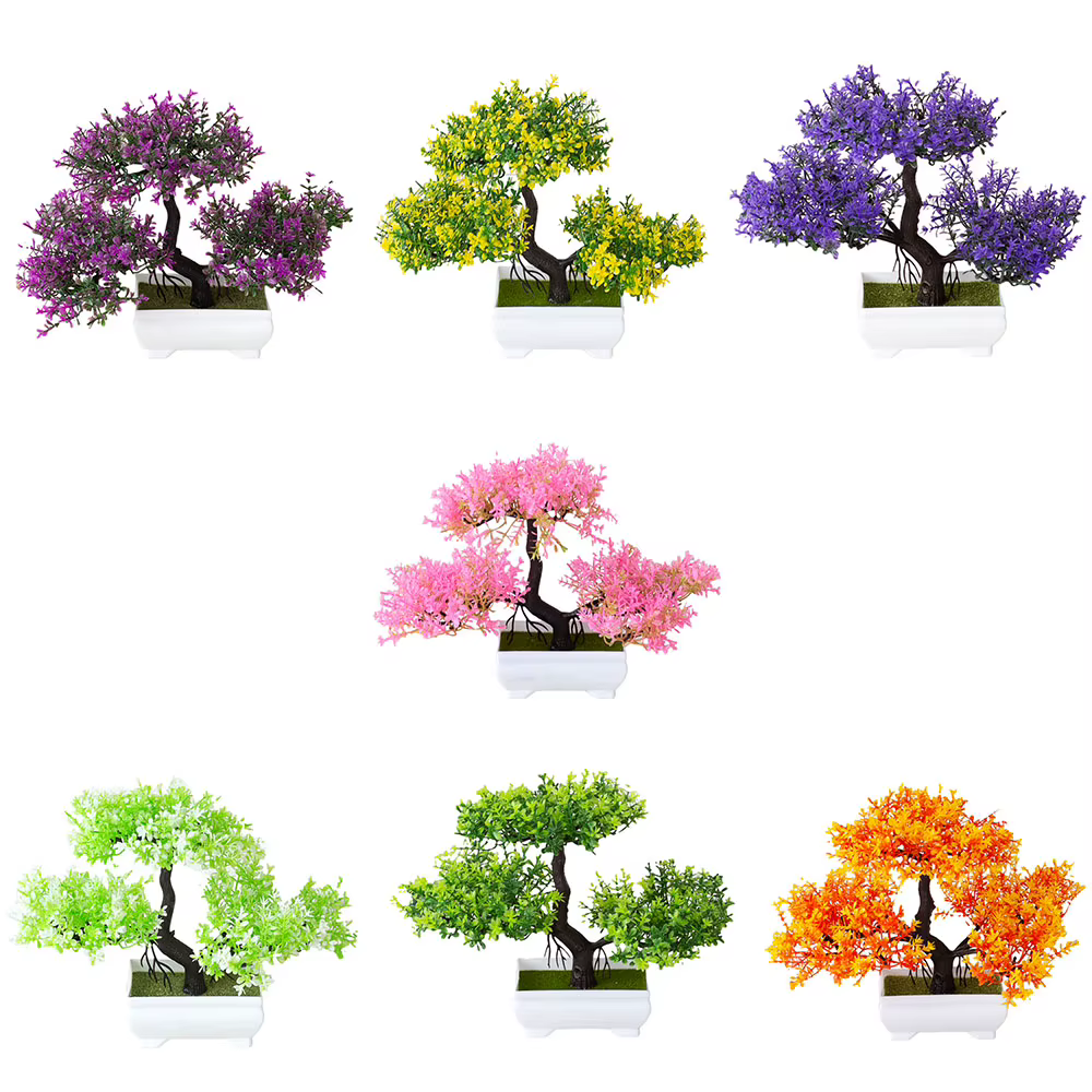 Plantes artificielles décoration bonsaï en Pot petit Pot d'arbre fausse plante en Pot zen jardin ornements Table maison