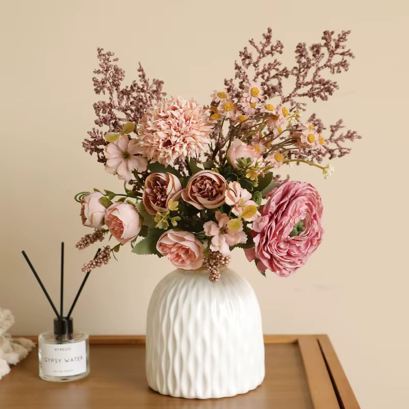 41CM Jiao Bian Lu Lian Qing Ren Cao faux Bouquet de fleurs rétro décoration de la maison