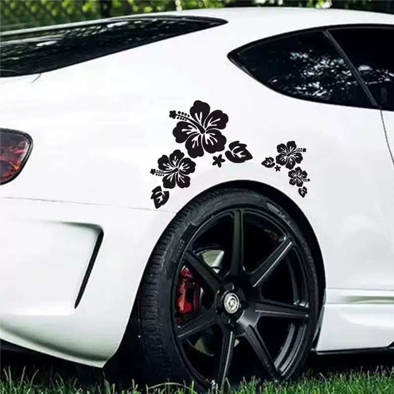 Autocollant de carrosserie de voiture motif fleur, décalcomanie en vinyle pour vitre de voiture, pare-chocs, porte, autocollant de protection contre les rayures, décalcomanie automobile, décoration de