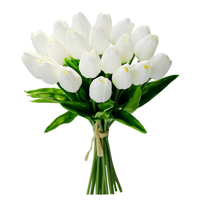 Vase de fleurs artificielles tulipe au toucher réel