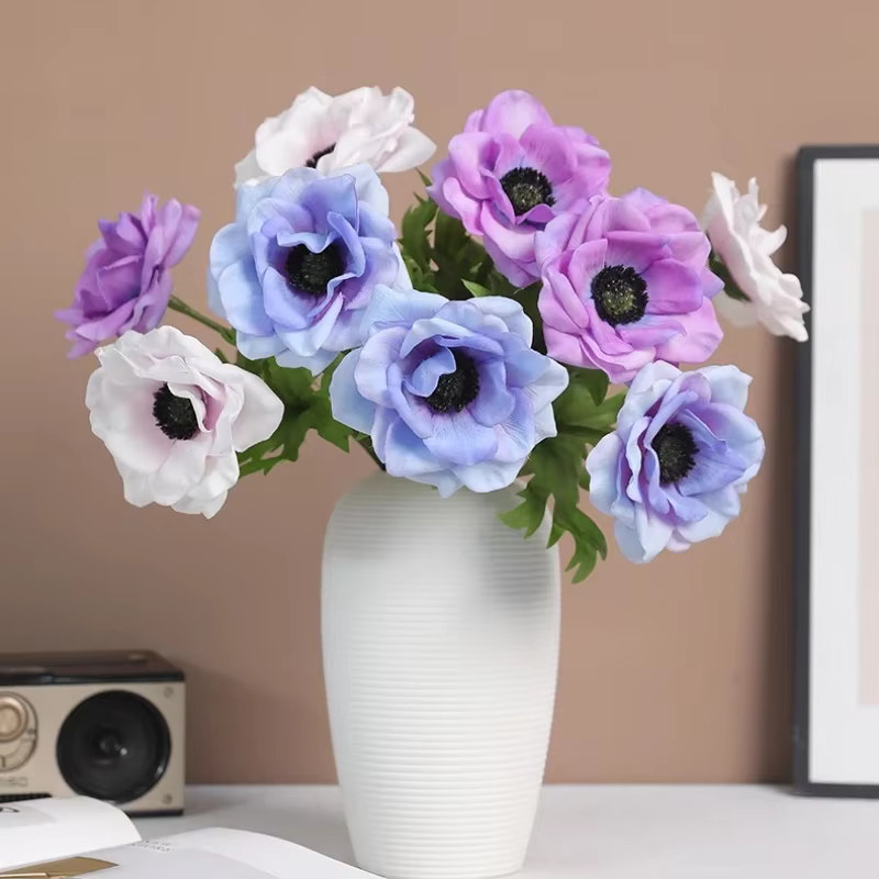 Anémones artificielles roses de mariage
