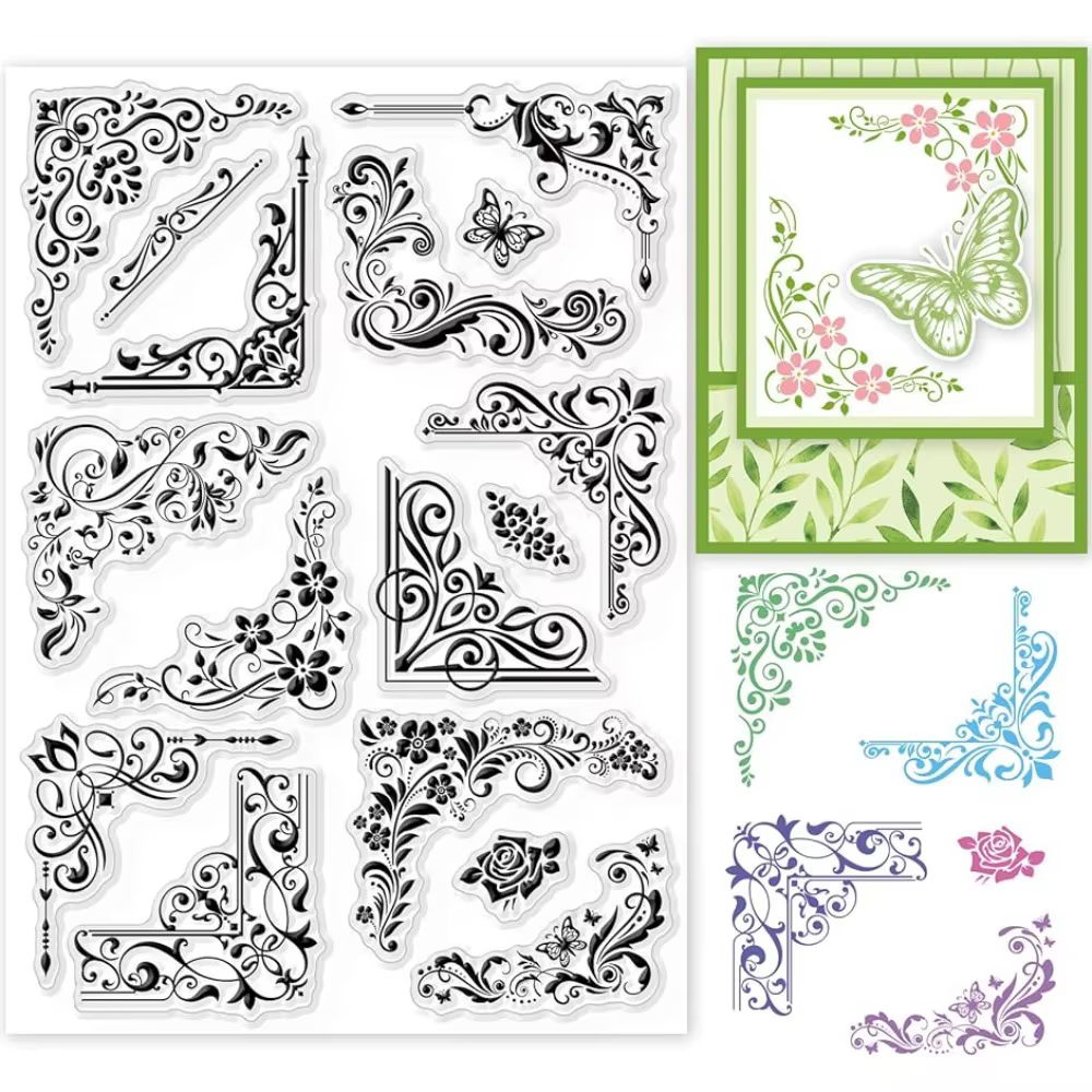 Timbres transparents en dentelle de fleurs