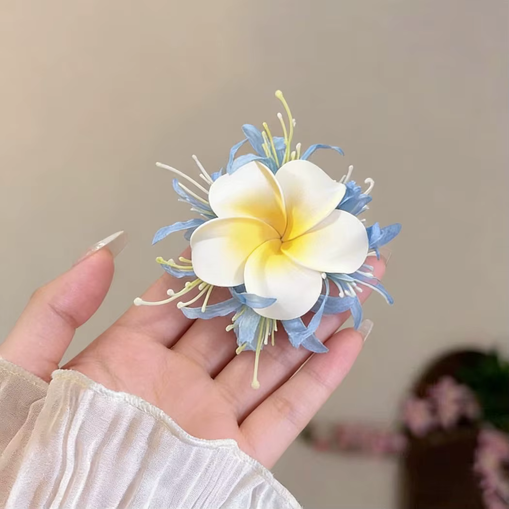 Barrettes à cheveux fleur étoile de mer pour femme, barrettes latérales florales stabilisées, pour la plage, les voyages, les vacances, les photos, les franges et les mèches.