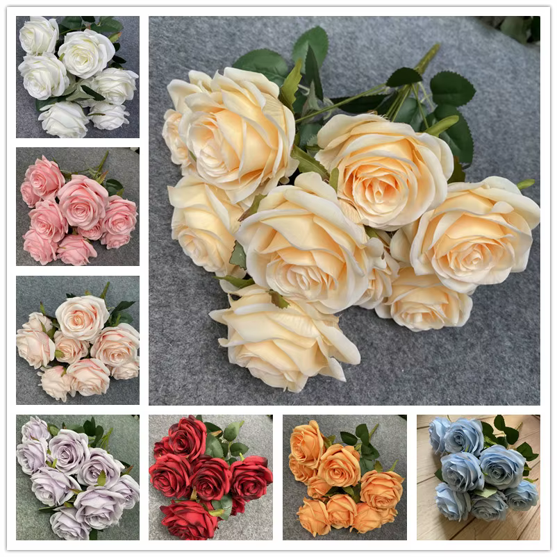 Rose artificielle fausse fleur mariage Bouquet de mariée accessoires de photographie maison jardin décoration