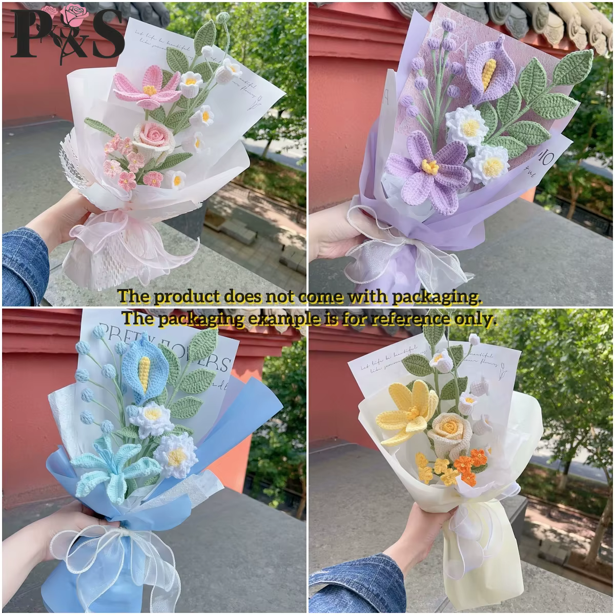 Bouquet de fleurs vertes au Crochet