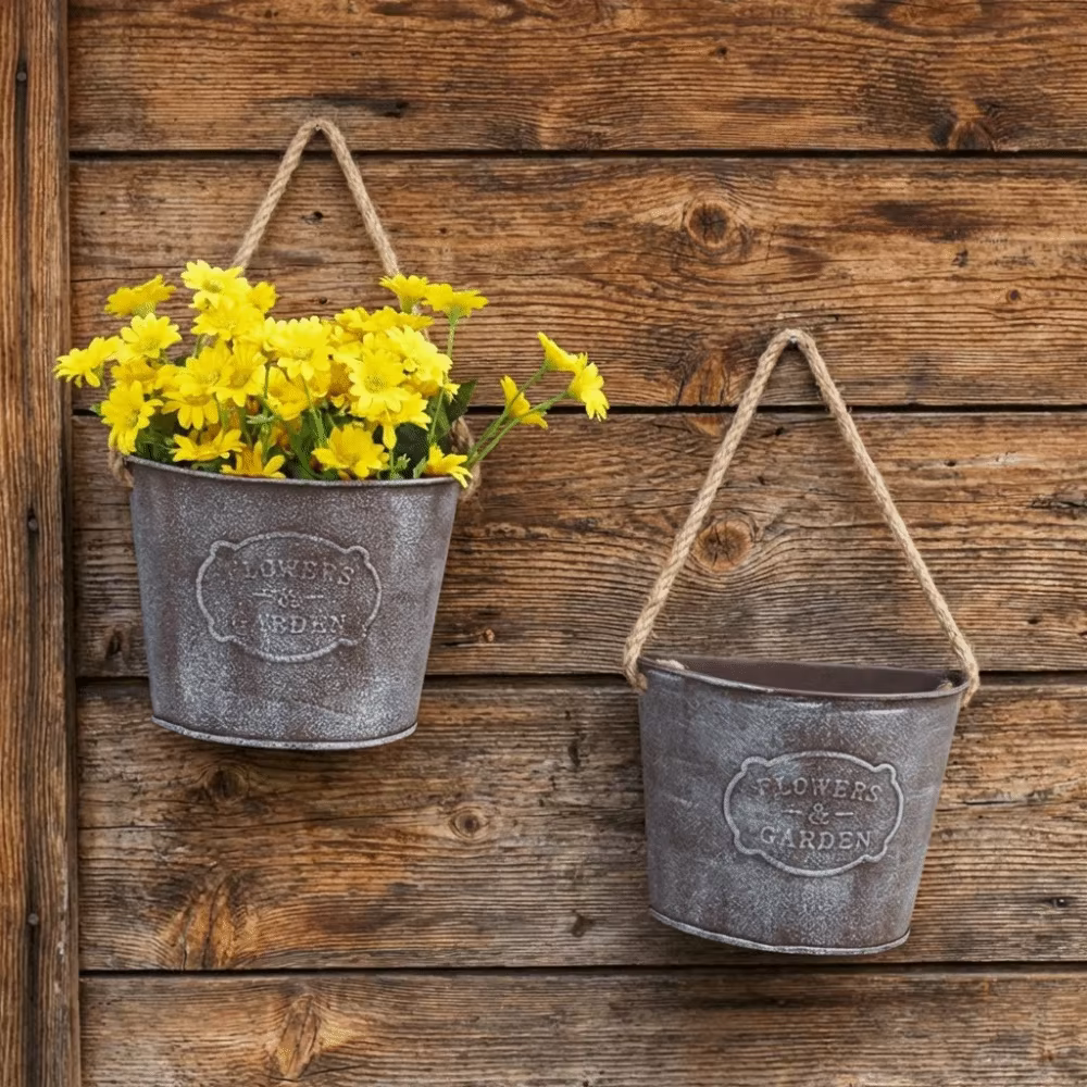 Pot de fleurs suspendu vintage pratique