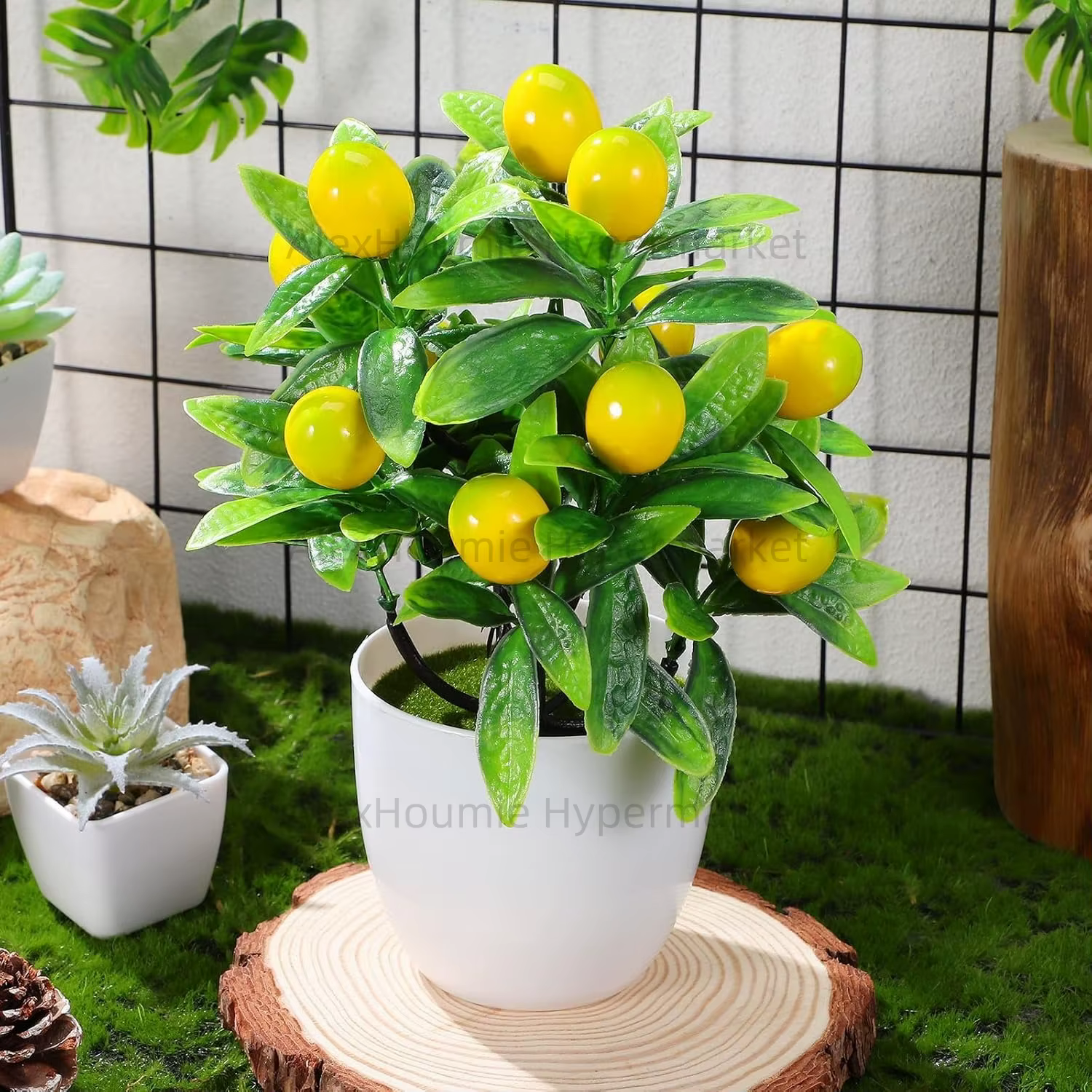 Faux citron vert, petite plante artificielle en plastique