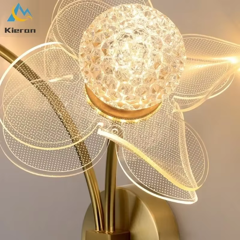 Nordique moderne fleur mur LED lampe Restaurant étude chambre KTV chevet applique murale salon décoration tournesol appliques murales