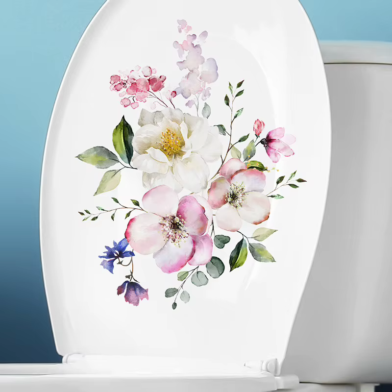 Autocollant Mural auto-adhésif à diverses plantes vertes et fleurs