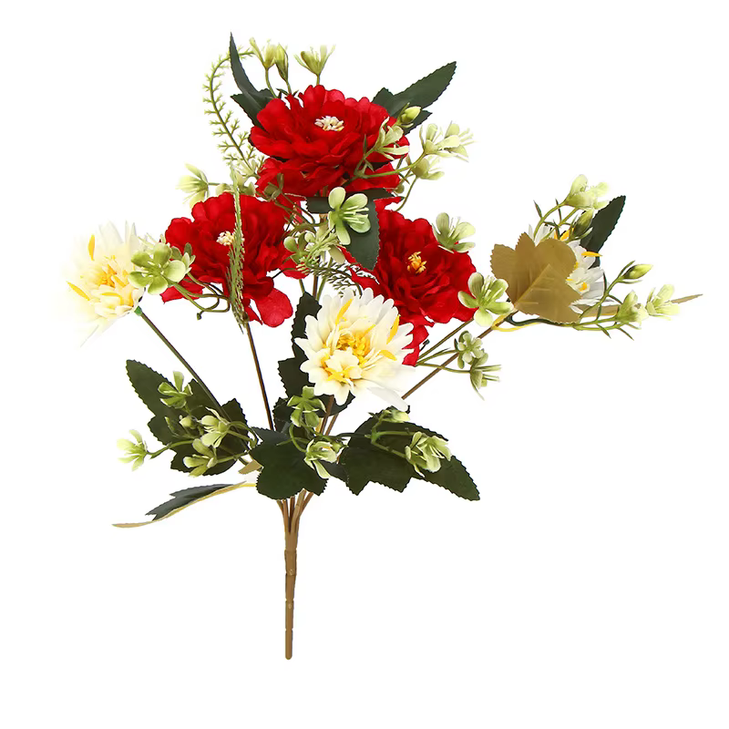 1 Bouquet camélia pivoine artificielle Rose fleurs soie fausses flores fleur de mariage bricolage maison jardin fête décoration