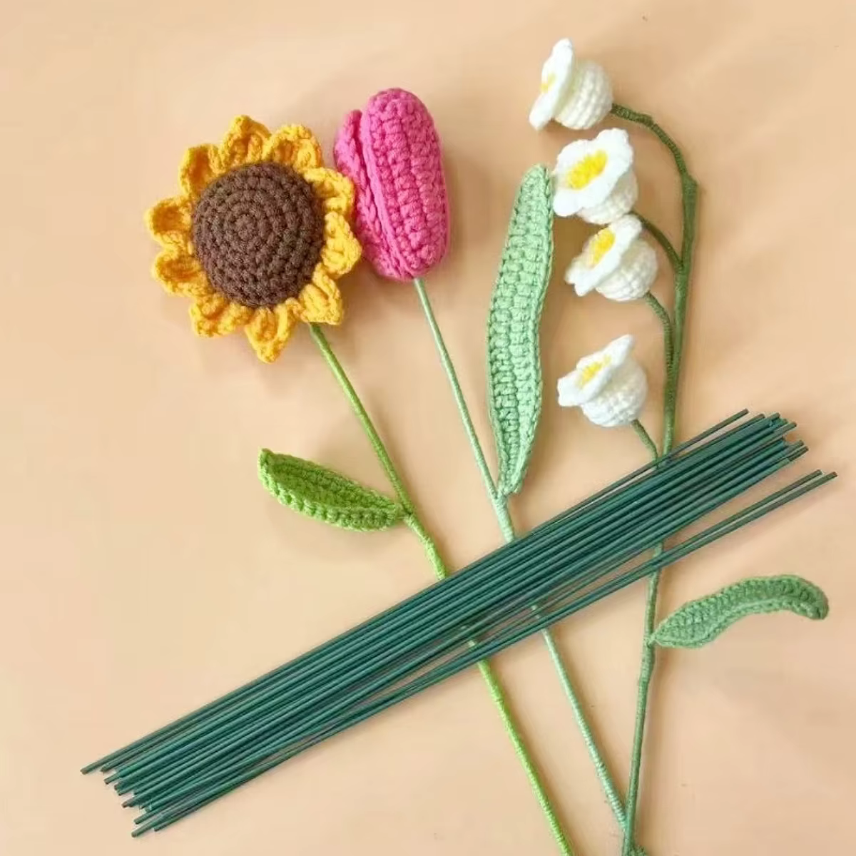 Bâtons de tige de fleur verte 30cm