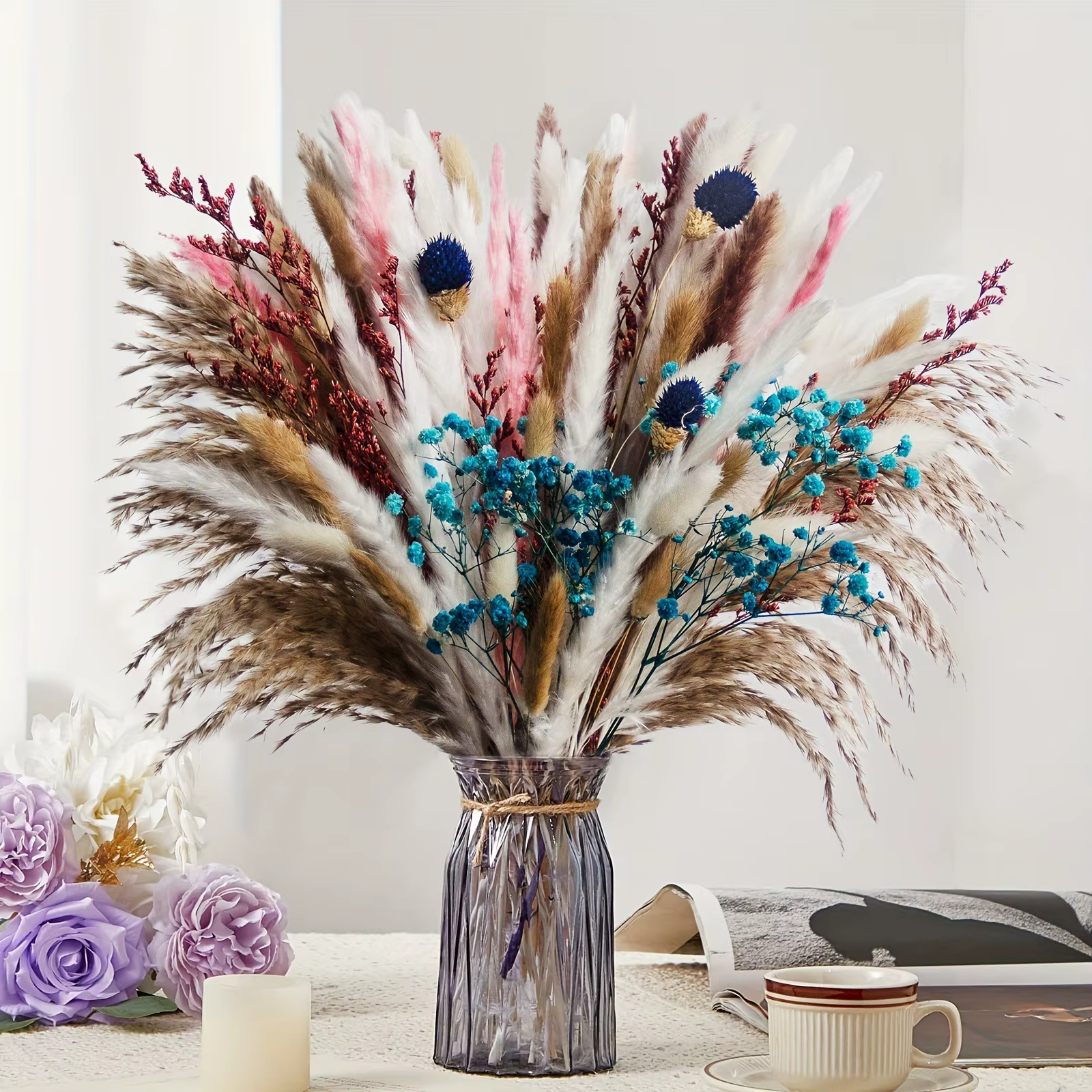 Bouquet de fleurs séchées naturelles mélangées