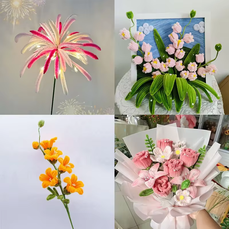 Tige de fleur artificielle en fil