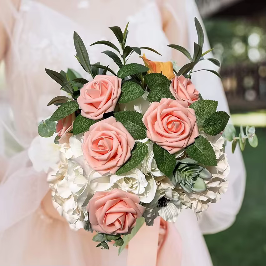 PE mousse Rose fleur artificielle mariage mariée Bouquet accessoire guirlande maison vase table extérieur jardin festival fête bricolage décor