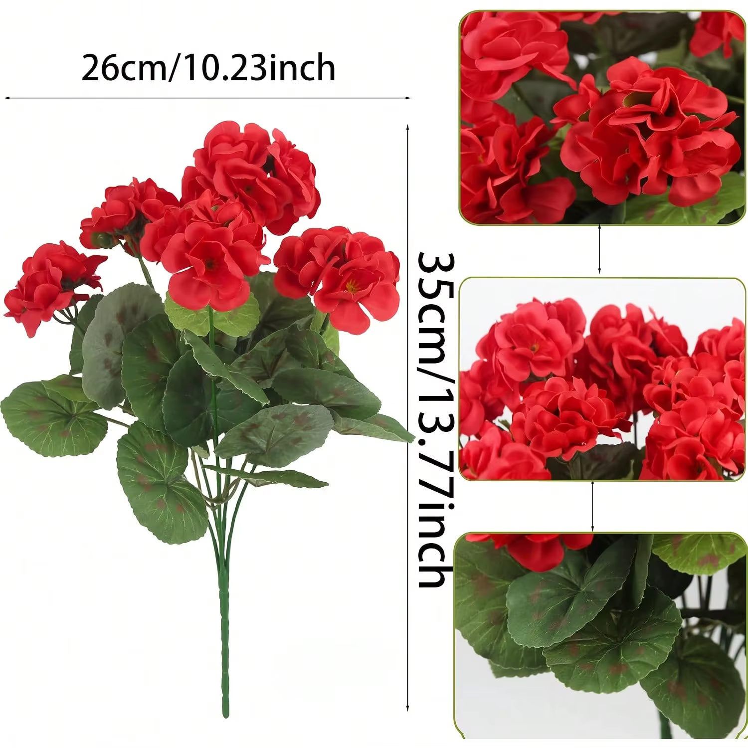 1/2/4 pièces fleurs artificielles réalistes avec feuillage vert intérieur extérieur jardin porche Patio fenêtre boîte décor planteur suspendu