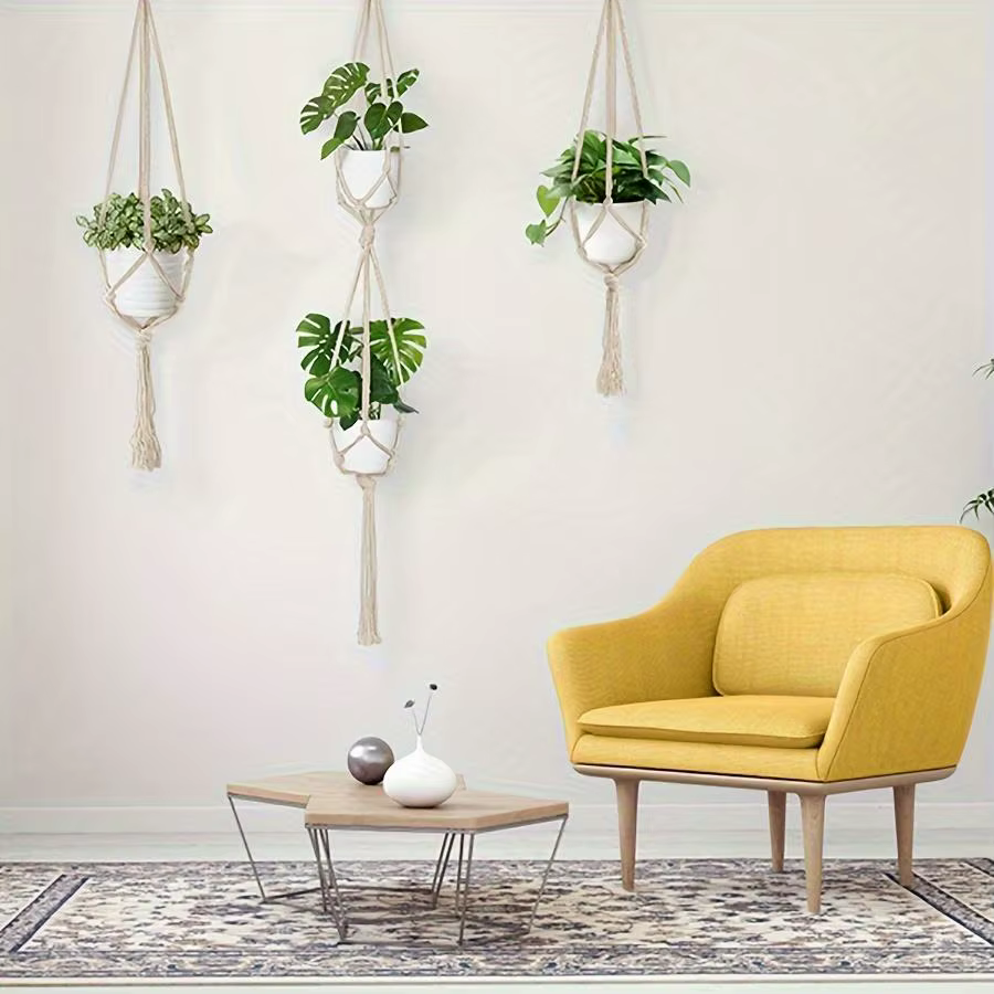Cintres pour plantes en macramé tissés à la main