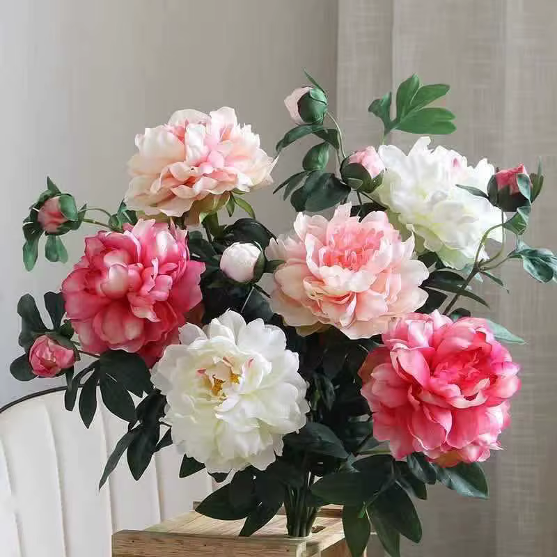 Fleur artificielle de pivoine de luxe de 27.2 pouces