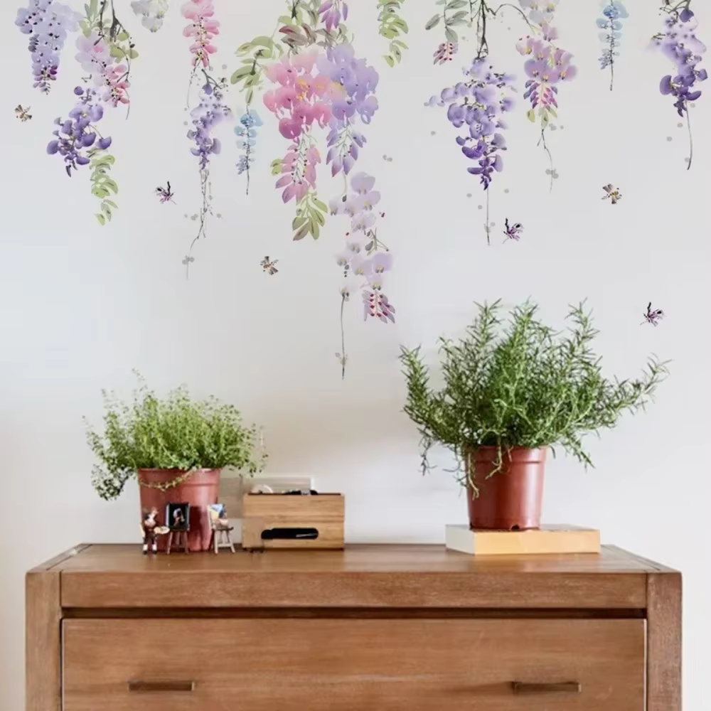Autocollants muraux floraux plantes à fleurs