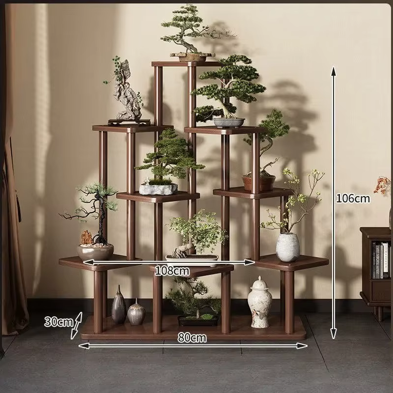 Supports à plantes à plusieurs niveaux en bois