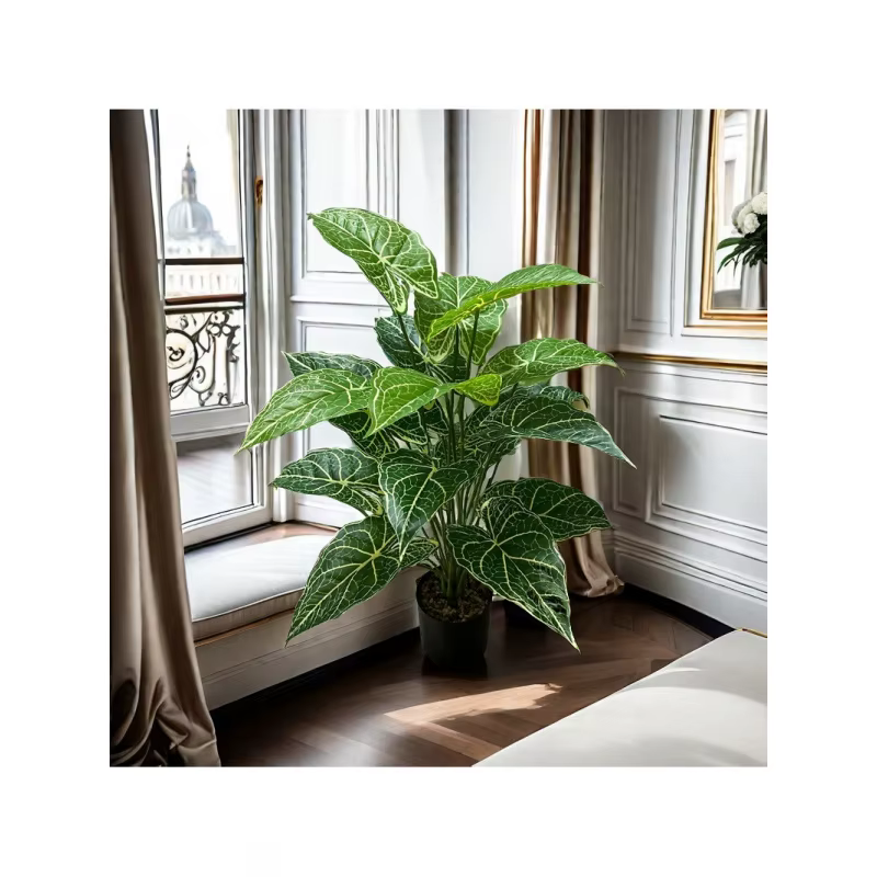 Artificial Alocasia Sarian Plant - Realistic Faux Potted Greenery for Indoor/Outdoor