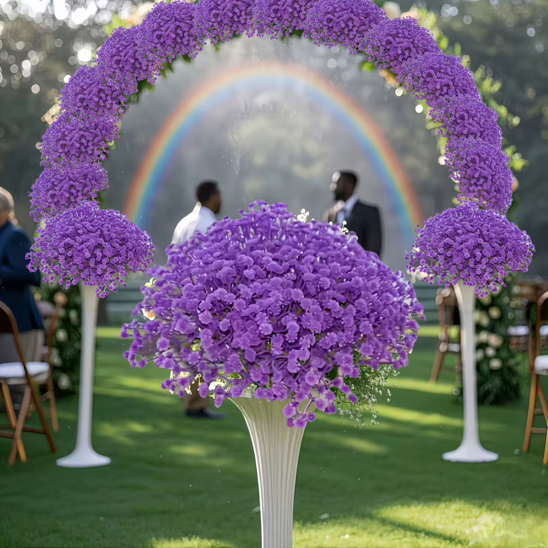 Bouquet de gypsophile artificielle - Fleurs artificielles lilas violettes