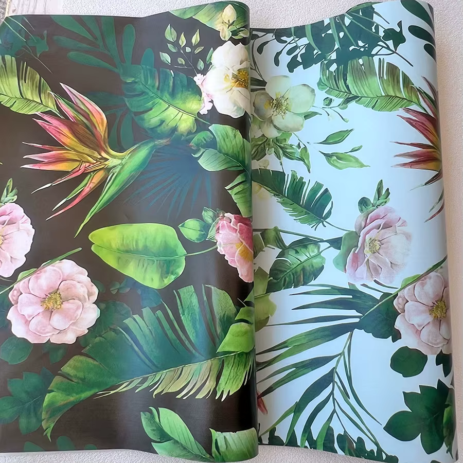 Papier Peint Auto-Adhésif avec Plantes Vertes