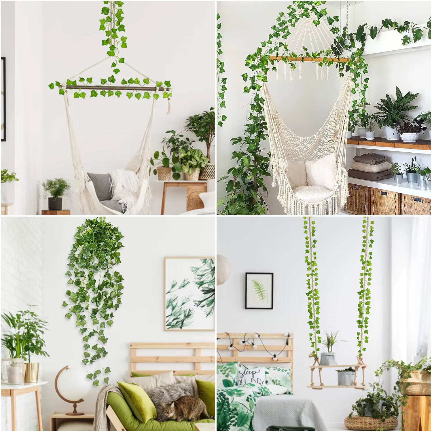 Plantes de vigne artificielles suspendues en soie Liana